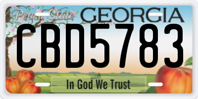 GA license plate CBD5783