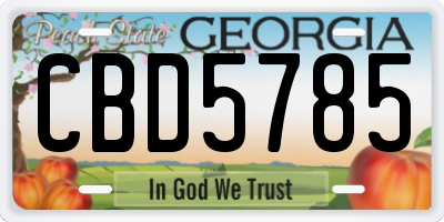 GA license plate CBD5785