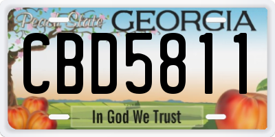 GA license plate CBD5811