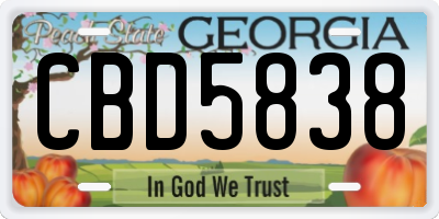 GA license plate CBD5838