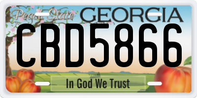 GA license plate CBD5866