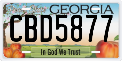 GA license plate CBD5877