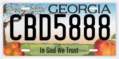 GA license plate CBD5888