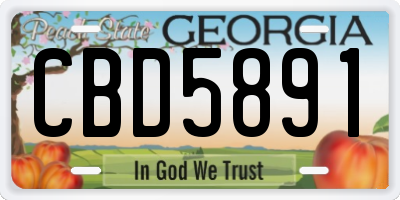 GA license plate CBD5891