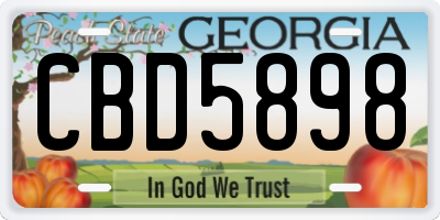 GA license plate CBD5898