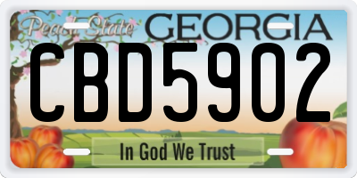 GA license plate CBD5902