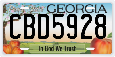 GA license plate CBD5928