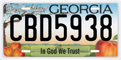 GA license plate CBD5938