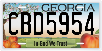 GA license plate CBD5954