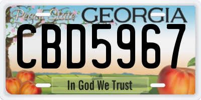 GA license plate CBD5967
