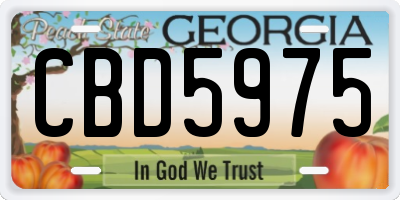 GA license plate CBD5975