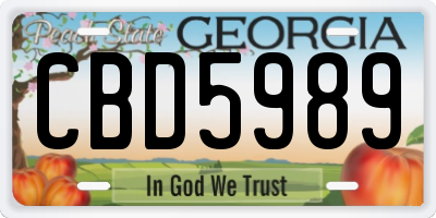 GA license plate CBD5989