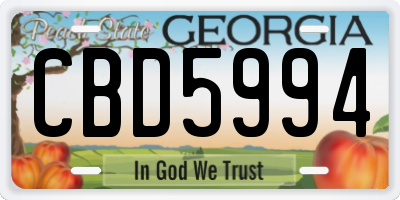 GA license plate CBD5994