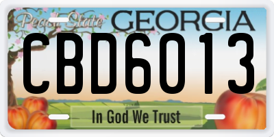 GA license plate CBD6013