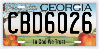 GA license plate CBD6026