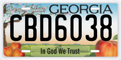 GA license plate CBD6038