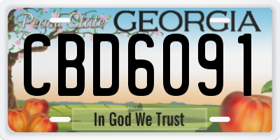 GA license plate CBD6091