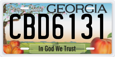 GA license plate CBD6131