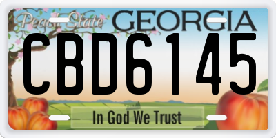 GA license plate CBD6145