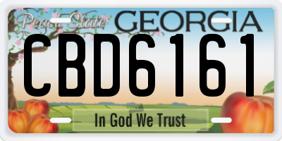 GA license plate CBD6161