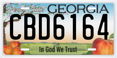 GA license plate CBD6164