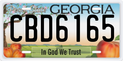 GA license plate CBD6165