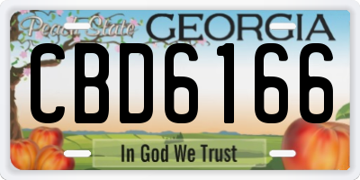 GA license plate CBD6166