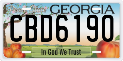 GA license plate CBD6190