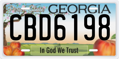 GA license plate CBD6198