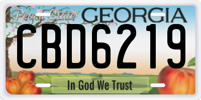 GA license plate CBD6219