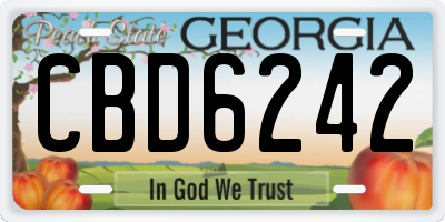 GA license plate CBD6242