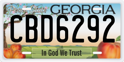 GA license plate CBD6292