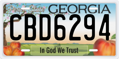 GA license plate CBD6294