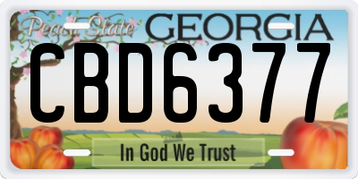GA license plate CBD6377