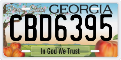 GA license plate CBD6395