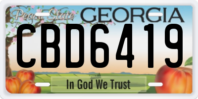 GA license plate CBD6419
