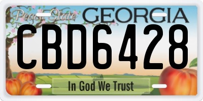 GA license plate CBD6428
