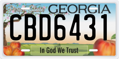 GA license plate CBD6431