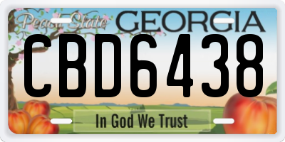 GA license plate CBD6438