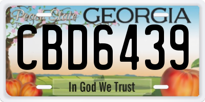 GA license plate CBD6439