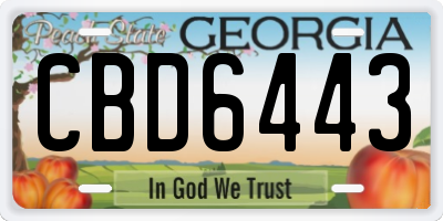 GA license plate CBD6443