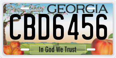 GA license plate CBD6456