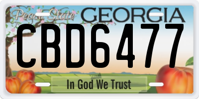 GA license plate CBD6477