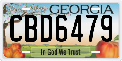 GA license plate CBD6479