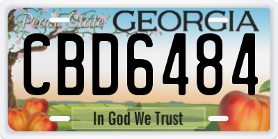 GA license plate CBD6484