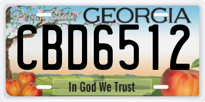 GA license plate CBD6512