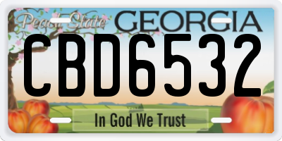 GA license plate CBD6532