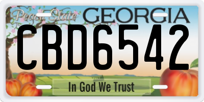 GA license plate CBD6542