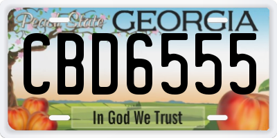 GA license plate CBD6555