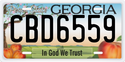 GA license plate CBD6559